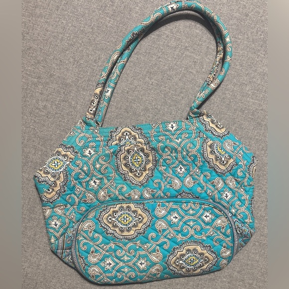 Vera Bradley Handbags - Vera Bradley Totally Turquoise Angle Tote